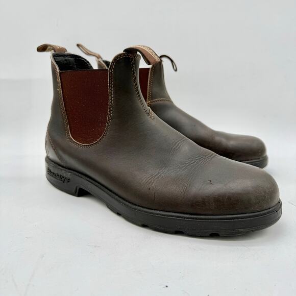 Blundstone 500 Brown Leather Pull-On Chelsea Boots Men's Size 11 - Picture 2 of 9